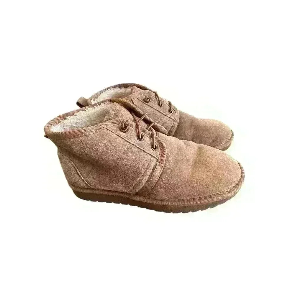 Aspen Harper Water Repellent Chestnut Suede Lace-up Ankle Booties Women Size 8.5